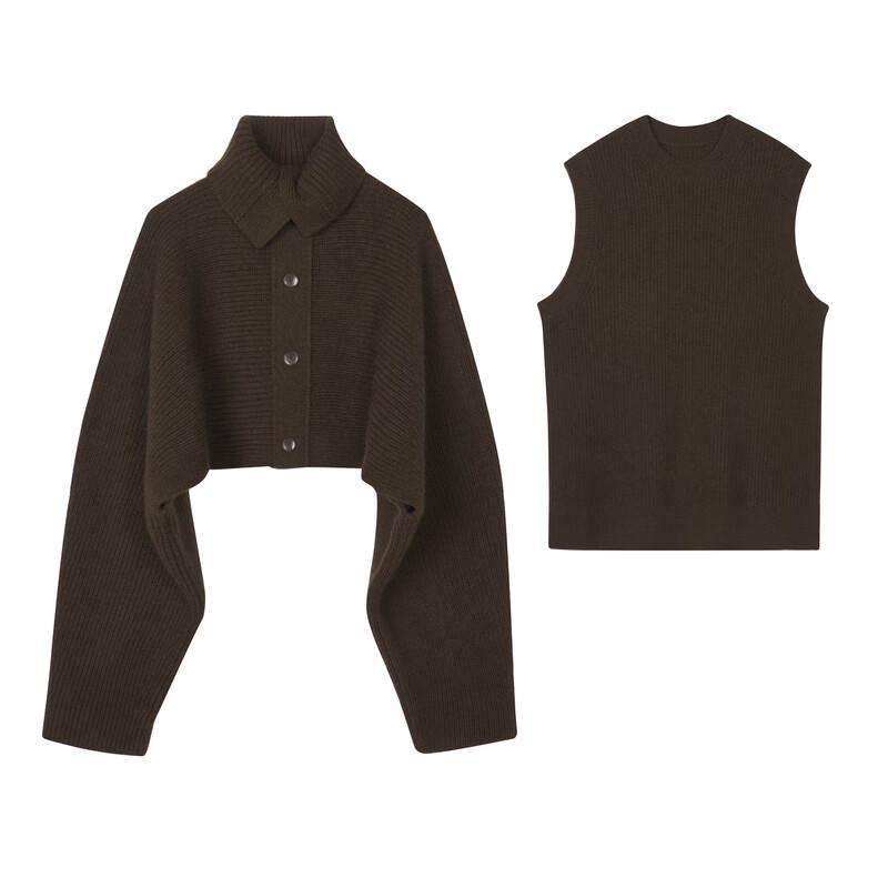 LESS 2024 Winter Knitted Sweater Two-Piece Set