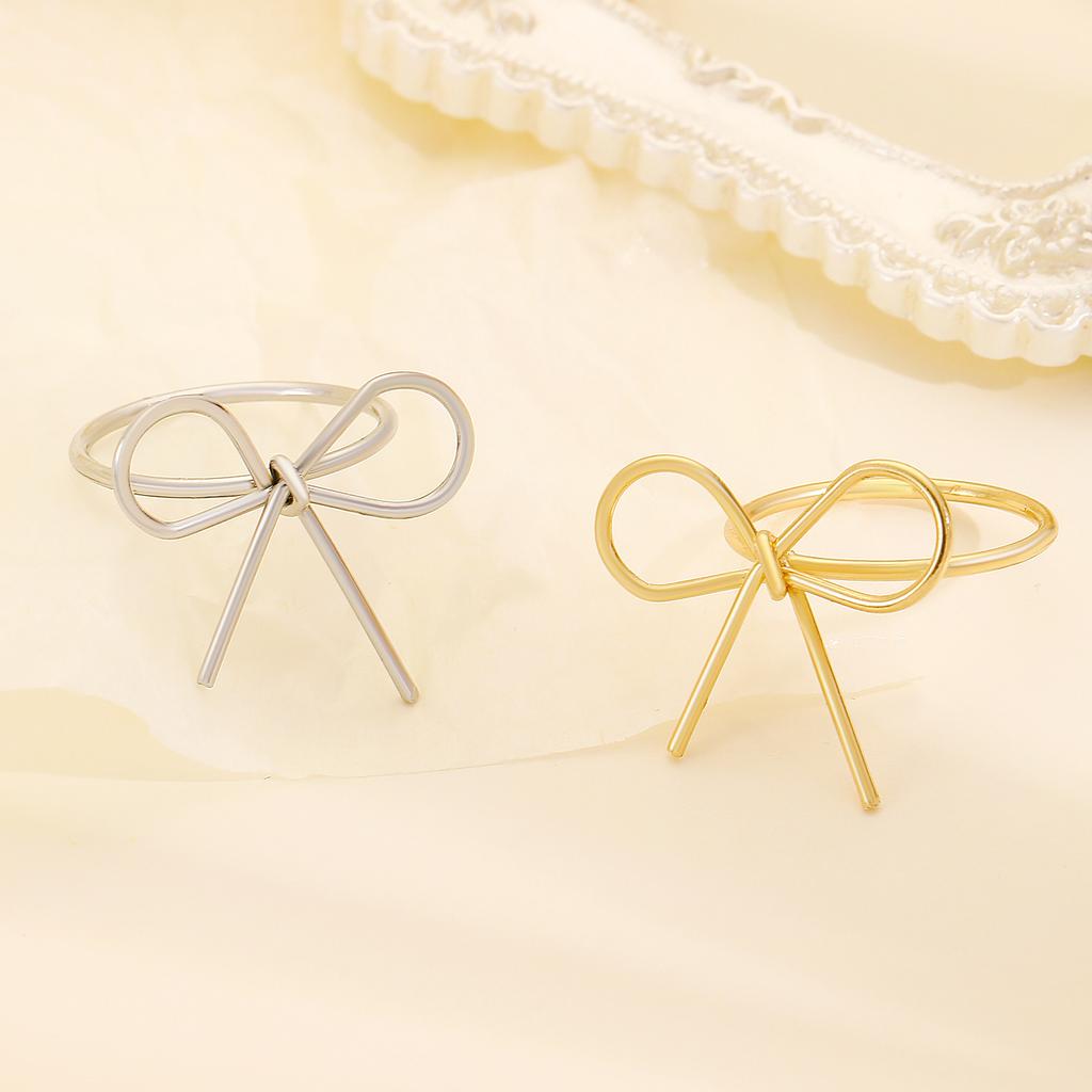 Кольцо-бант из ретро-металла 2026 – Простые модные украшения для женщин, Универсальная повседневная носка