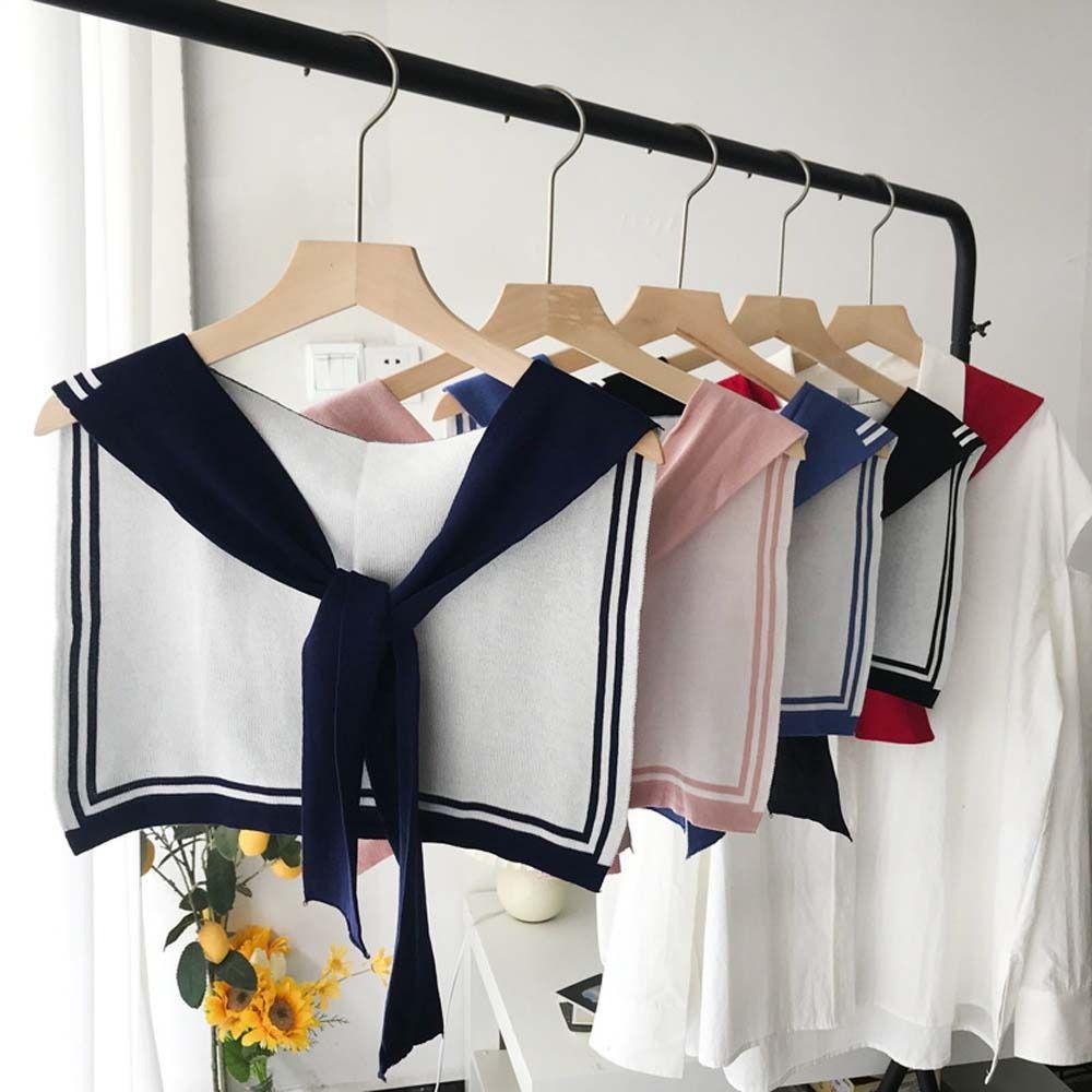 Sunscreen Knot Scarf Patchwork Wool Scarves Vintage Blouse Shoulder Fake Collar Outdoor
