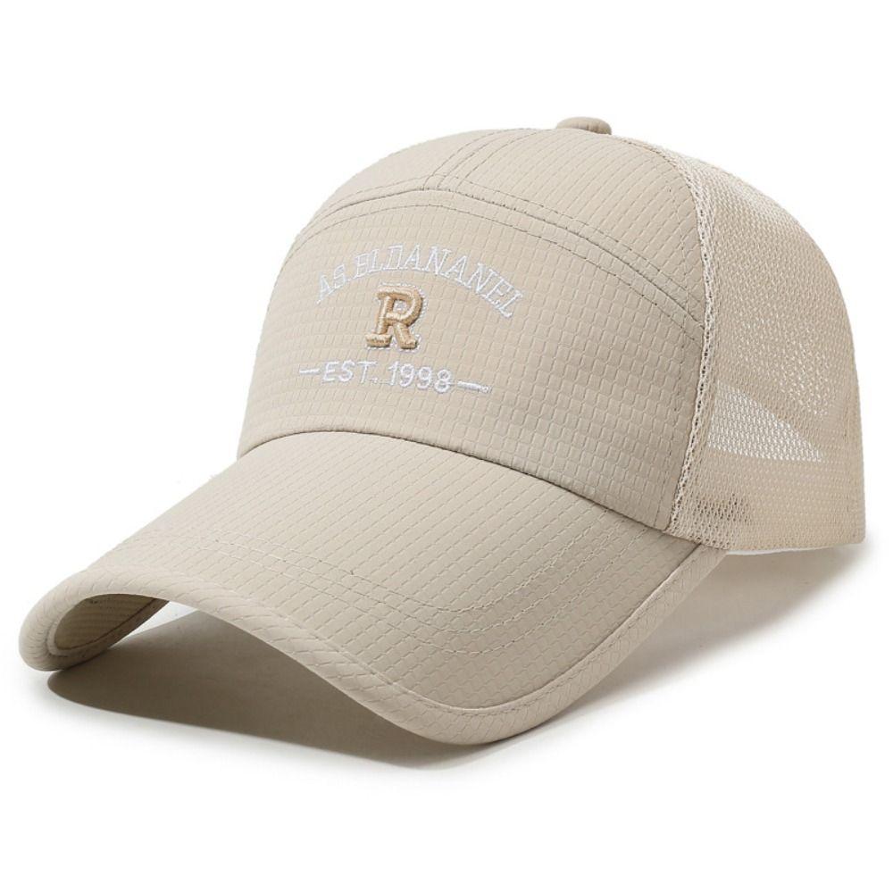 Adjustable Mesh Trucker Hat Letter Embroidery Fishing Running Sports Cap For Man Women