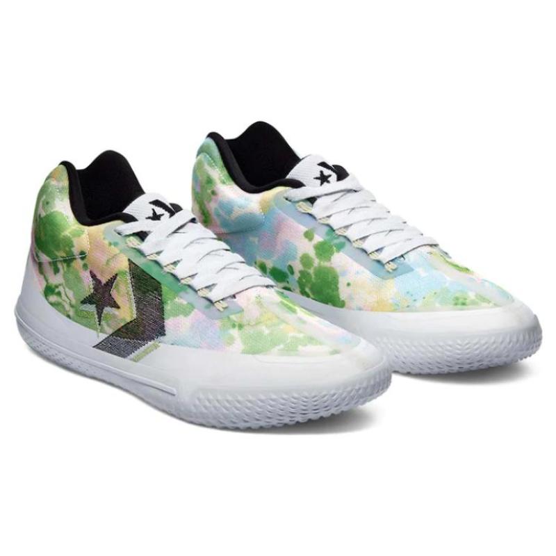 Converse All Star BB Evo Низкие практичные баскетбольные кроссовки Унисекс Белые и зеленые