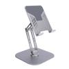 Desk Tablet Stand Adjustable Foldable 360 Degrees  Rotating Metal Desk Tablet Holder for Cell Phone Silver