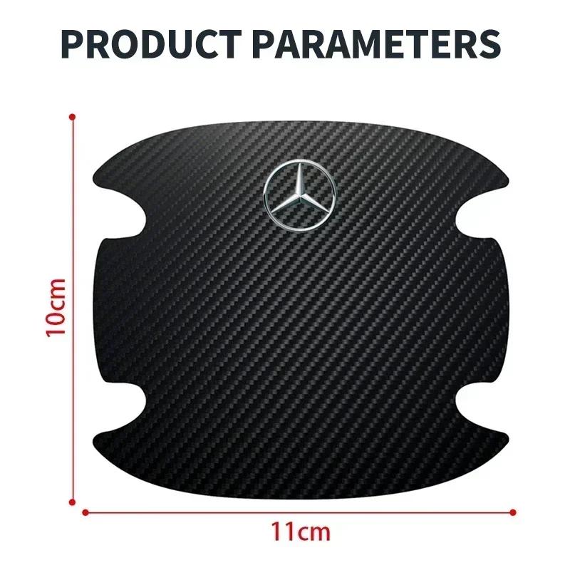 AABDV1 4pc Car Door Handle Protector Bowl Anti Scratch Sticker For Mercedes Benz A C E CLA180 GLB200 GLC300 CLS GLA E Class Accessories