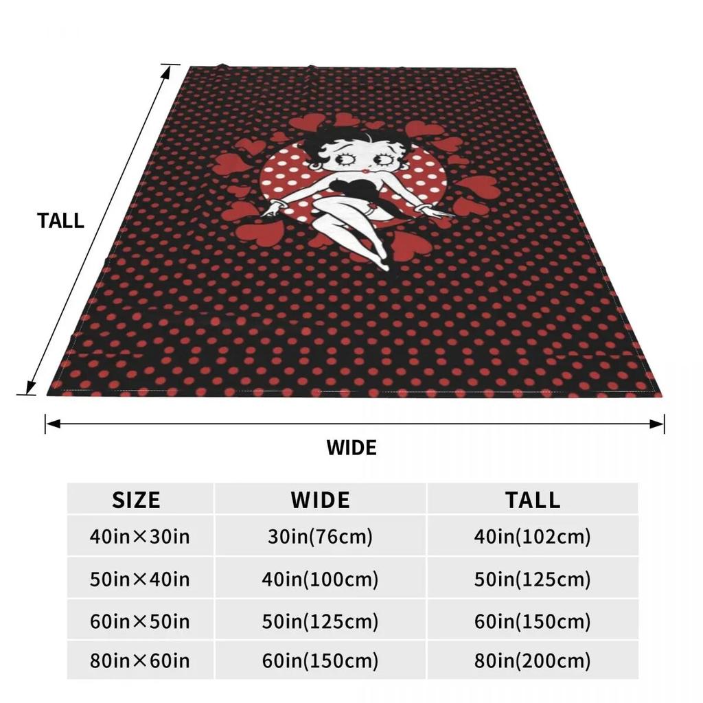 Беттис Лав Миссис. Одеяло Boop, фланелевое украшение, расслабляющее супер мягкое одеяло для кровати, дорожные покрывала