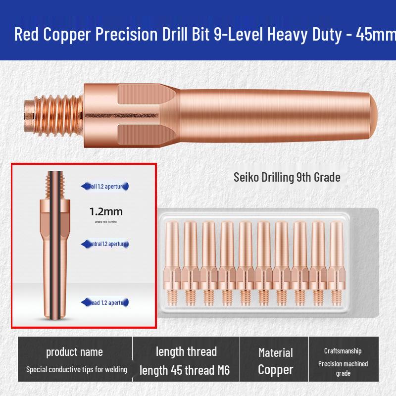 Набор контактных наконечников для MIG-сварки: Аксессуары для пистолета с газовой защитой CO2, медное токопроводящее сопло