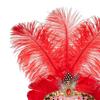 Feather Headpiece Hair Band with Rhinestones Sequins Elastic Carnival Headdress Women Lightweight Festival Headdress