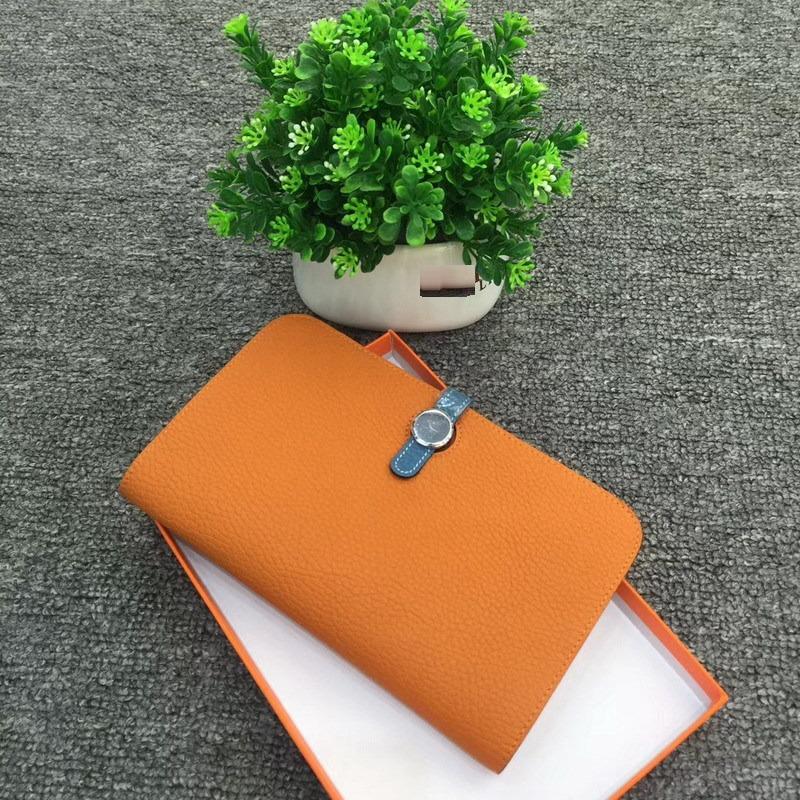 Новый модный верхний слой коровьей кожи с узором личи, женский длинный стиль, сумка, кожаный зажим для паспорта, женская сумка