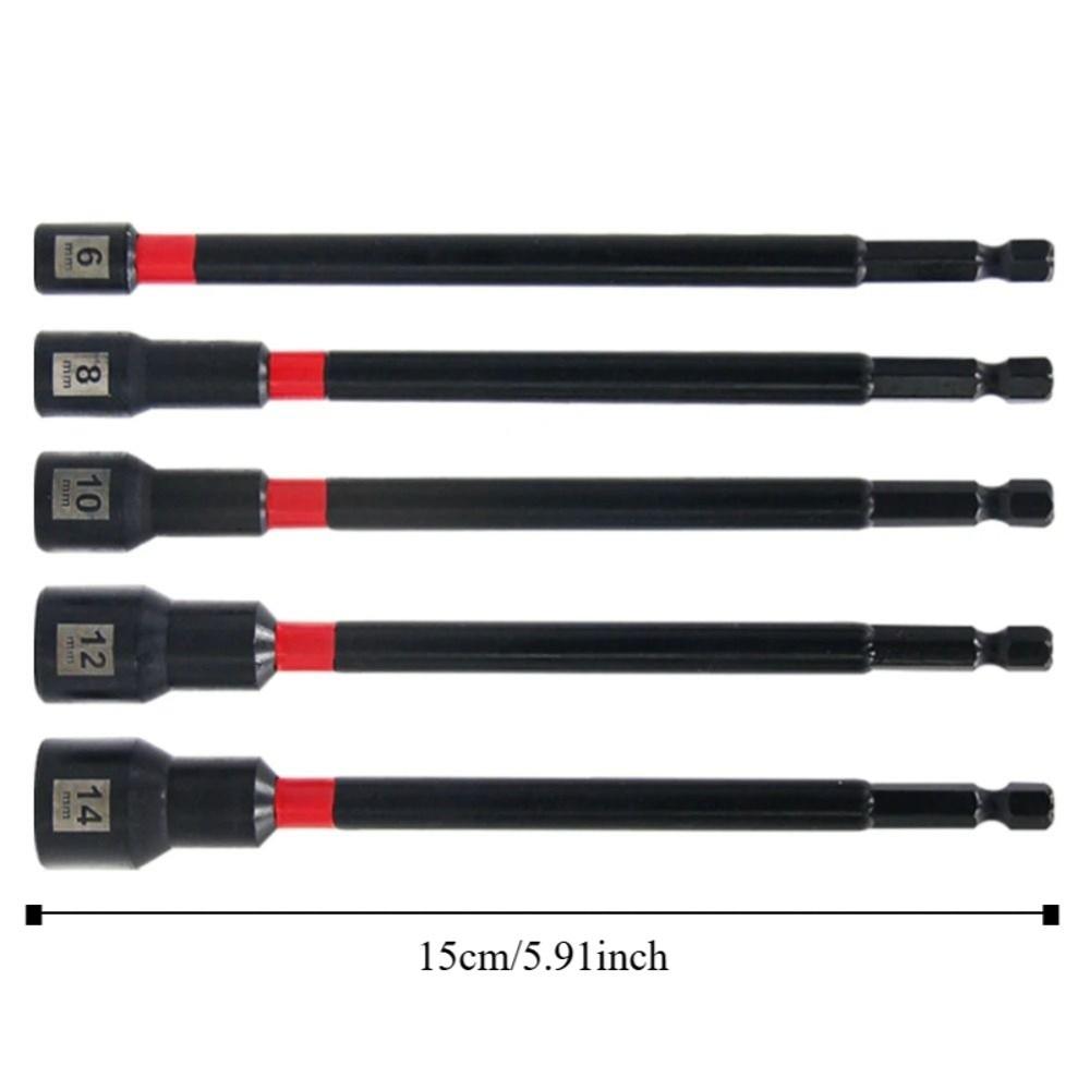 150 mm Length Magnetic Long Nut Driver Hexagon Socket Wrench  Impact Drill Use