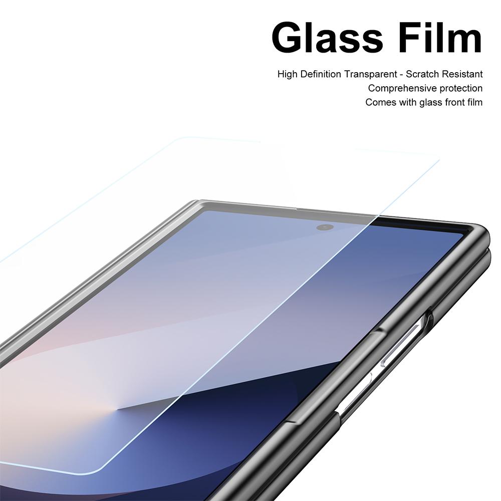 Чехол-книжка из кожи с гальваническим покрытием для Samsung Galaxy Z Fold 7 6 5 с защитной пленкой для экрана, всесторонний чехол с отделением для стилуса Fold7