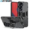 KEYSION Противоударный защитный чехол для HONOR 90 5G 90 Lite 5G, мягкий силиконовый + чехол-подставка для телефона с кольцом из поликарбоната для Huawei Honor 90 70 Lite 5G