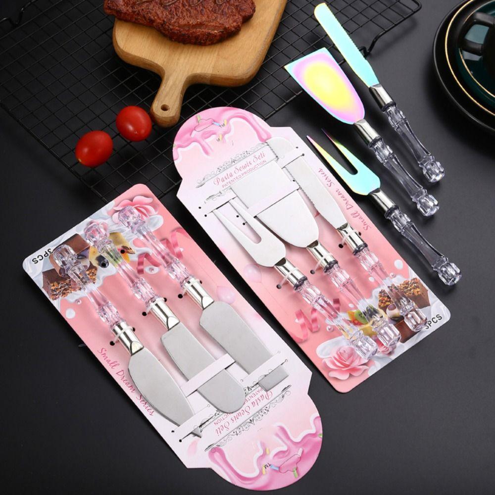Stainless Steel Cheese Shovel Fork Set Reusable Cake Shovel Cheese Tools Dessert Knife Kitchen