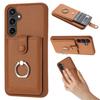 For Samsung Galaxy A15 4G/5G Case Drawing Type Card Slots Litchi Texture Leather Back Cover with Ring Kickstand