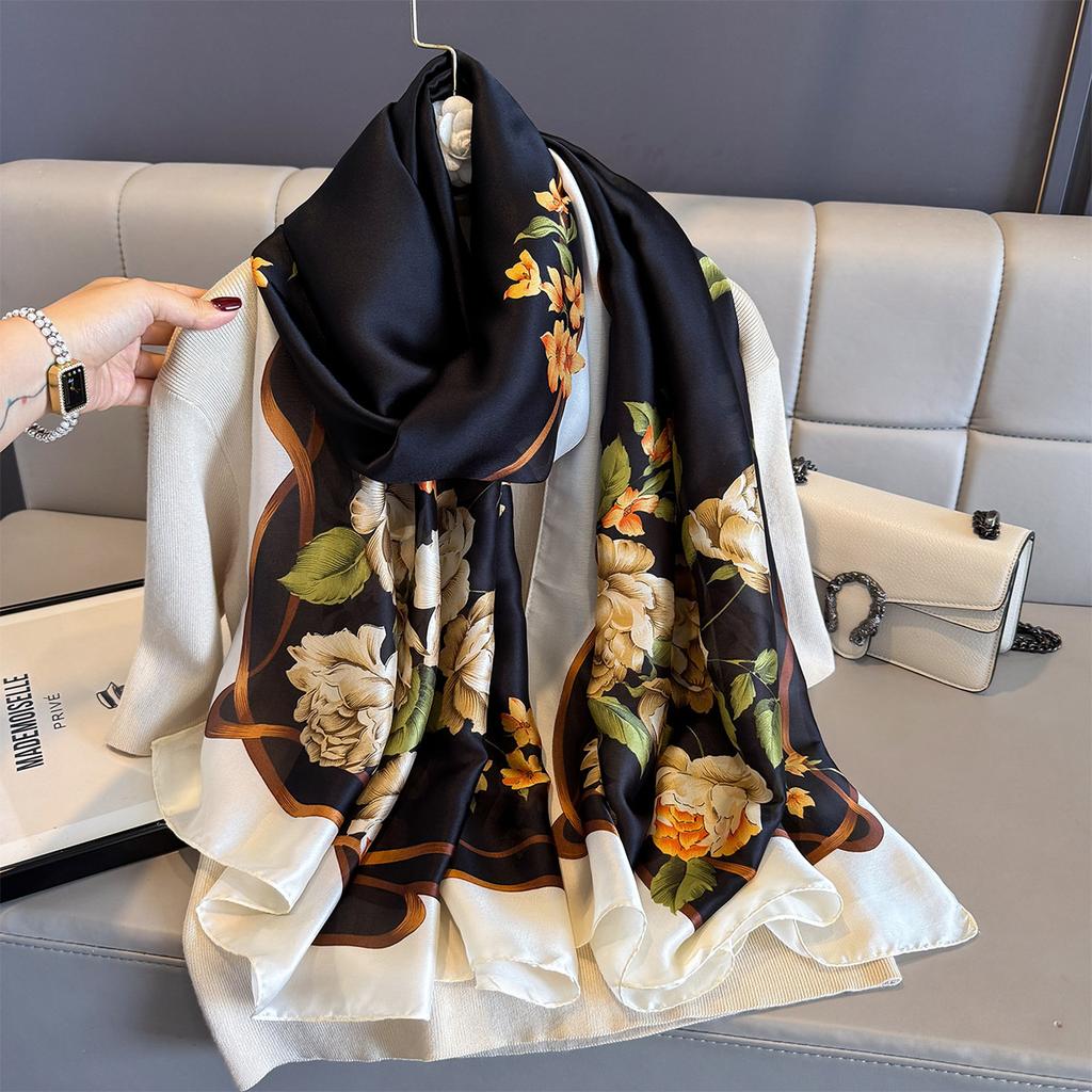 Женские 180*90 см модные красивые мягкие шелковые шарфы женские женские шаль хиджаб накидка платок бандана кашне пляжное парео
