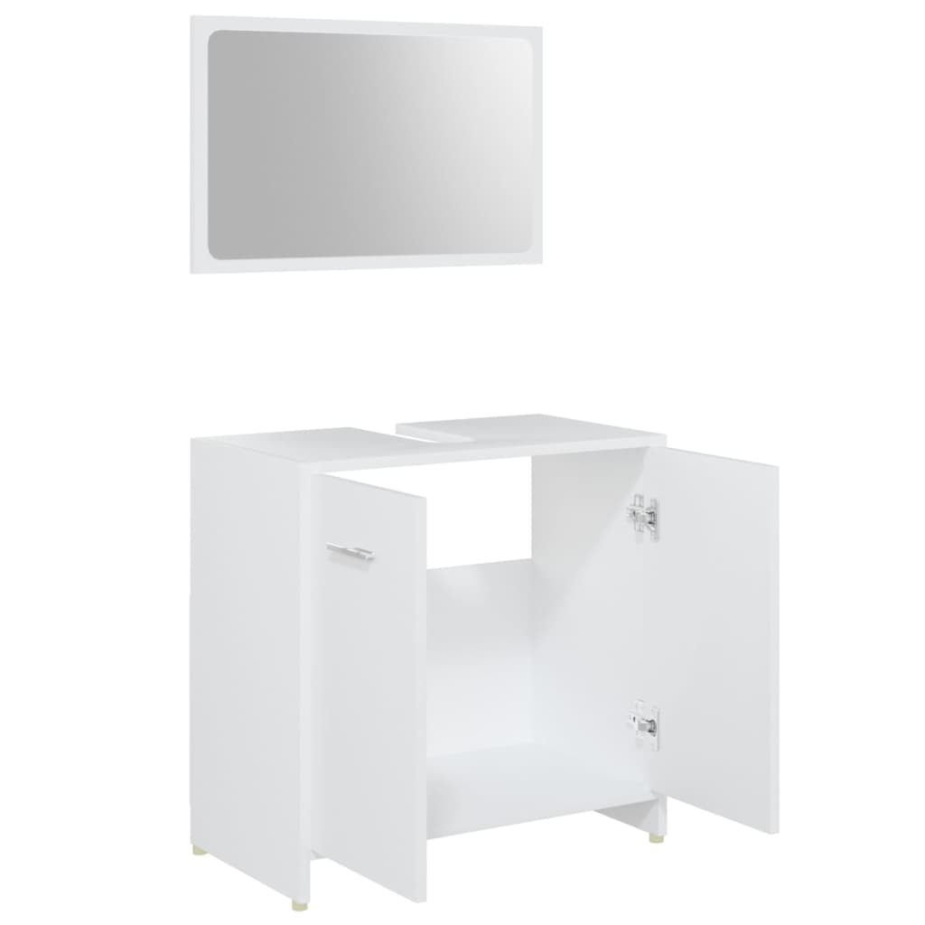 4 Piece Bathroom Furniture Set White Particleboard