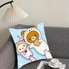 RRilakkuma Cartoon Cushion Cover Pillowcase Ultra Soft Skin Friendly Fabric Cloud Like Comfort Concealed Zipper