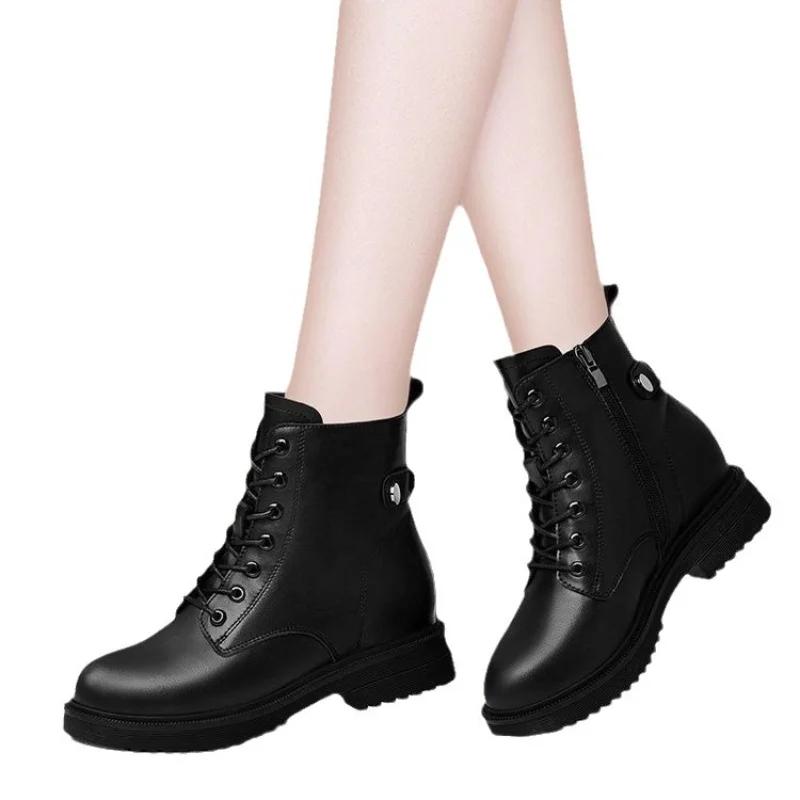 Women New Winter Black Short Boots Outdoor Non Slip Walking Shoes Casual Thick Soled Boots Comfort Shoes