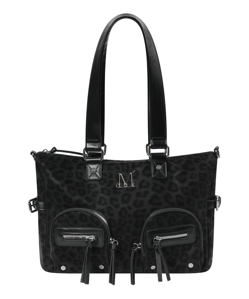 Mucent Lausanne Leopard Print Metal Logo Shoulder Bag Unisex
