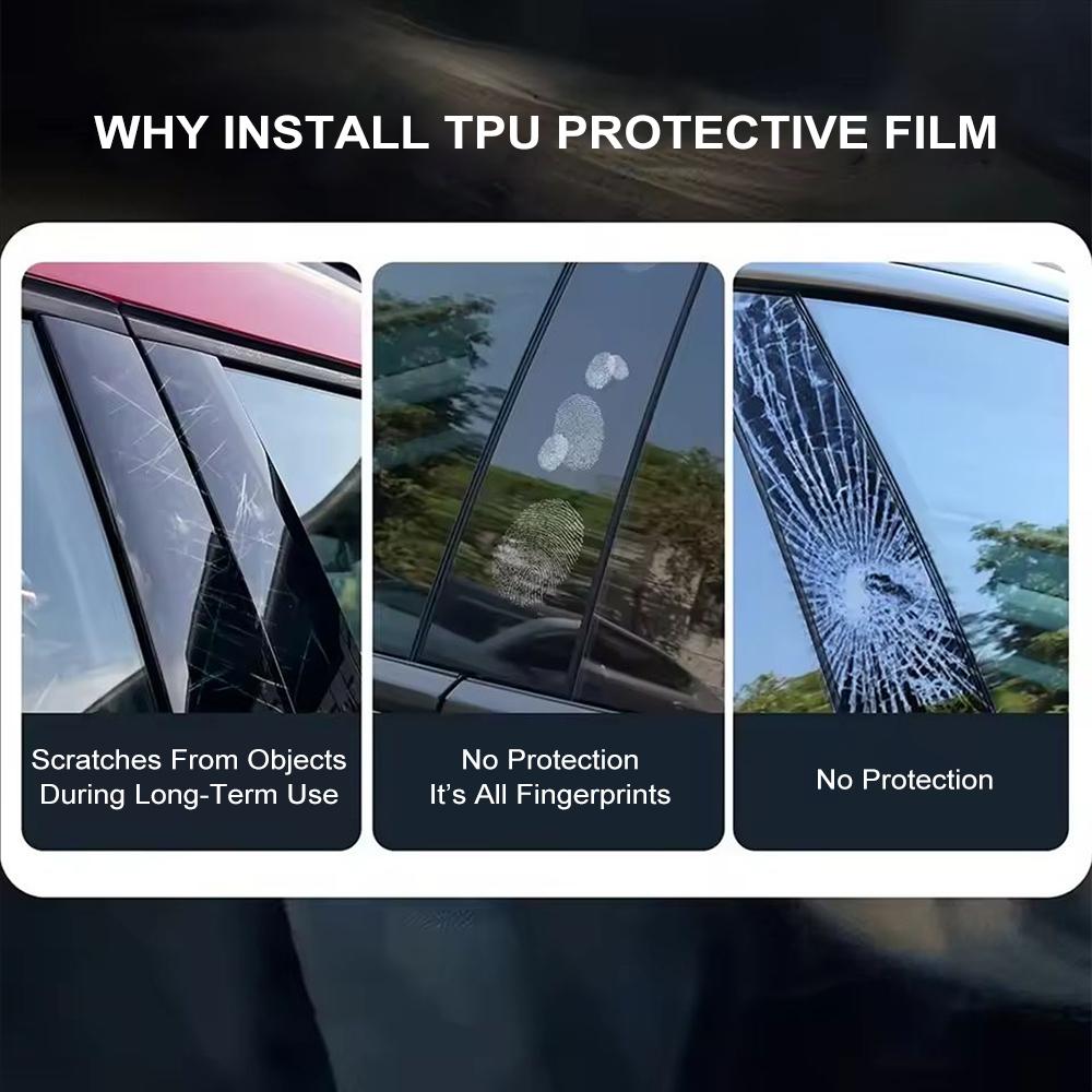 Защитная пленка TPU на стойку B для Mercedes Benz EQA 21-25, вырезанная по форме, PPF Clear Bra, Защитная наклейка на стойку окна от царапин