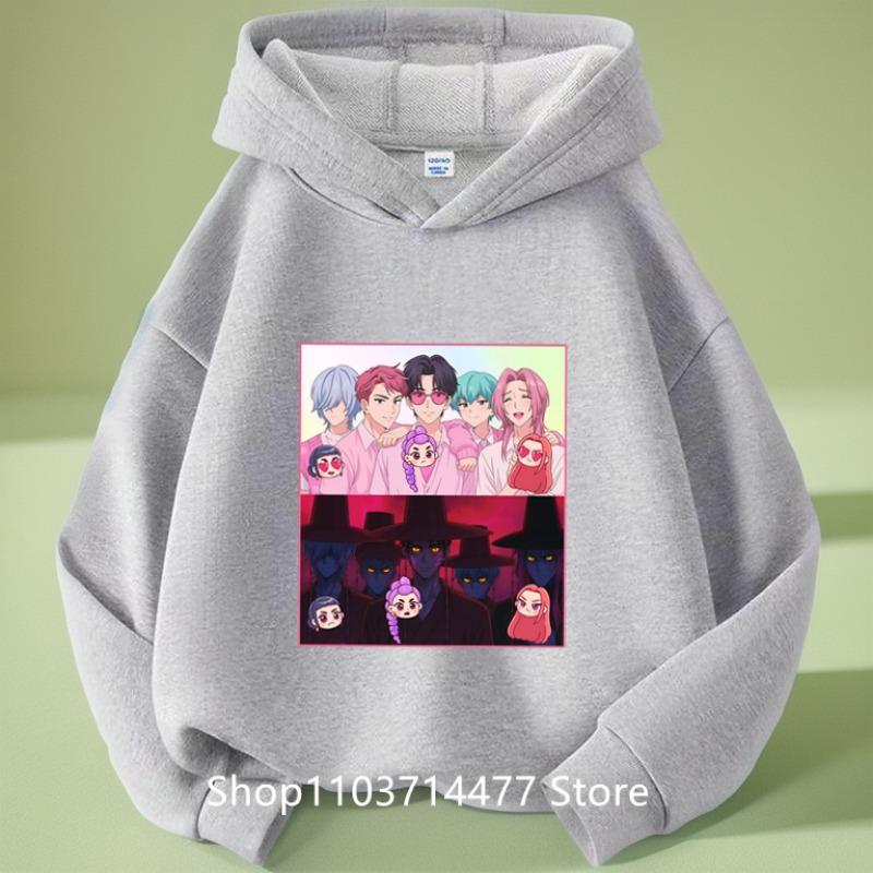 KPop Охотники на демонов Huntrix Толстовка Детская Толстовка с капюшоном Пуловеры для маленьких девочек Модная верхняя одежда для мальчиков Детская одежда