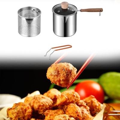 Кастрюля для приготовления пищи, сковорода для фритюрницы, кухонные принадлежности, набор для молока с деревянной ручкой