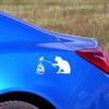 CK3377# Cat Fries A Mouse Sticker On The Car Vinyl Decal Waterproof Decoration For Rear Window Car Stickers