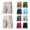 Summer Men's Shorts Straight Fit Knee-Length Short Suit Pant Solid Black Khaki Clothing Student Thin Colors Casual Shorts Man