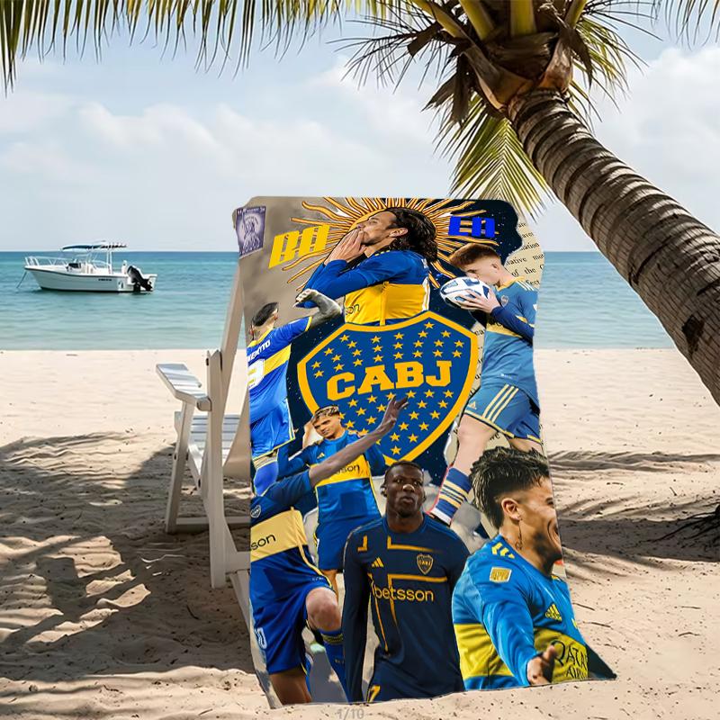 Beach Towel with Club Atlético Boca Juniors Pattern - soft,absorbent,machine washable Lightweight&Modern,swimming,Travel Essentials