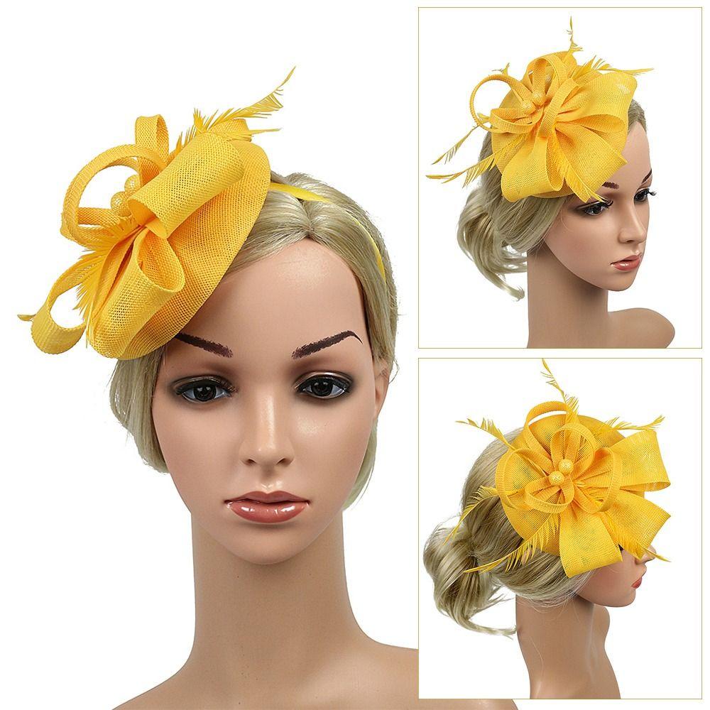Шляпки-fascinator с перьями Цветочные аксессуары для волос Модный макияж Выпускной Женщины