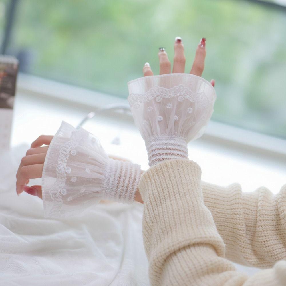 Съемная накладная манжета Многослойная оборка Кружевная манжета Новые манжеты для свитера