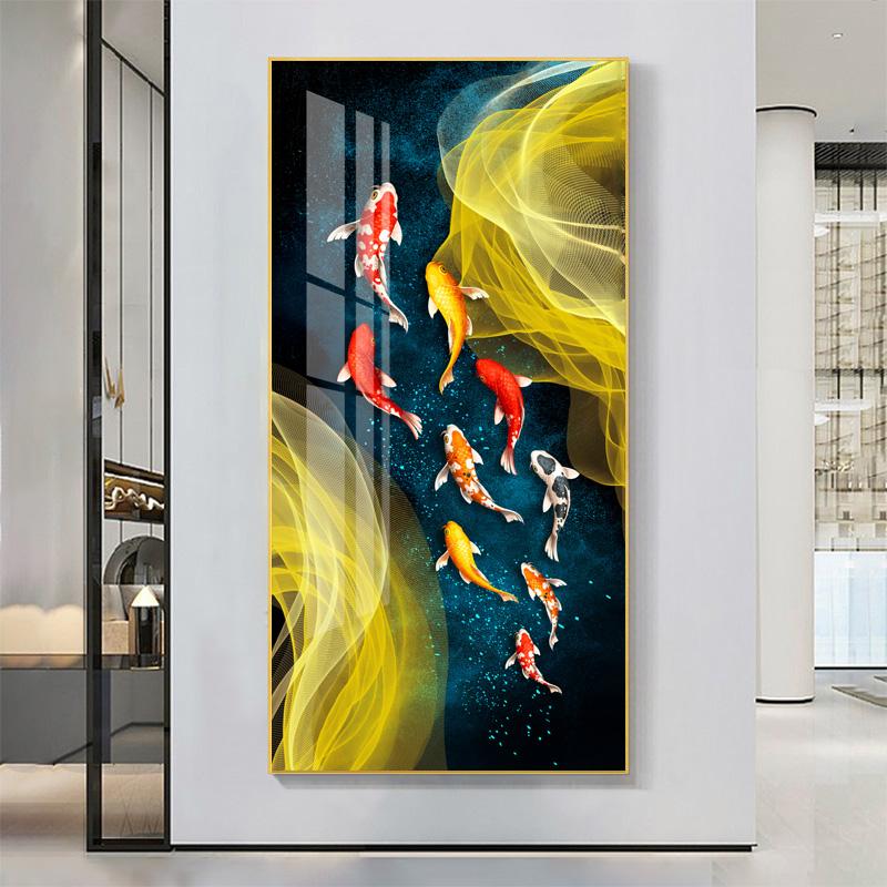 Картины с рыбками кои, современные постеры с животными, печать на холсте, абстрактные настенные художественные картины Куадрос для гостиной, домашний декор, БЕЗ РАМКИ