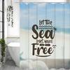Летний океанский пляж пусть море освободит тебя текстовая шторка для душа, декоративная шторка для душа для ванной комнаты, водонепроницаемая шторка для душа w