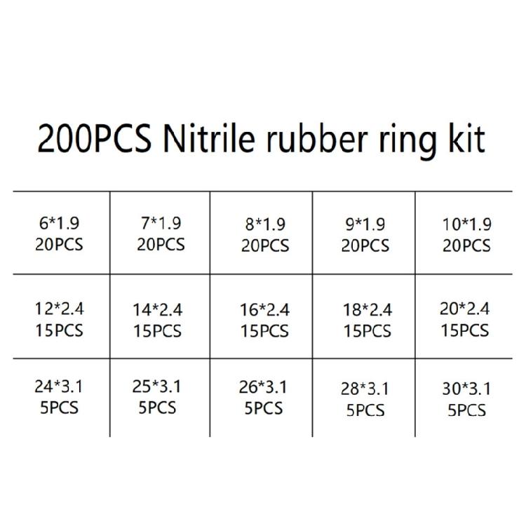 200 штук Уплотнительные кольца Уплотнительные прокладки Шайбы Круглые Резиновые 15 размеров Уплотнительные шайбы