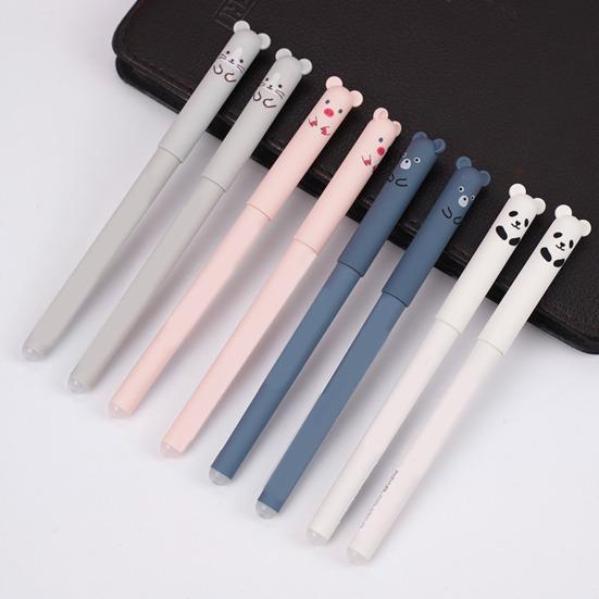 Erasable Gel Pens Fine Point 0.5mm Cartoon Design Rollerball Gel Ink Pens for Adult Kids Writing Calligraphy Note Taking