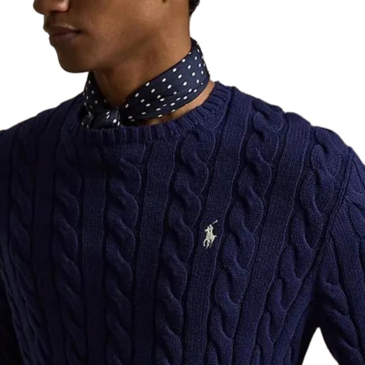 Свитер с вышивкой пони и рифленым низом Polo Ralph Lauren, мужской, с круглым вырезом MNPOSWE16822656-400