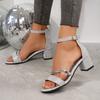 Fashion Women Sandals 2025 Summer New Sexy Fashion Comfortable Outdoor Sandals Medium High Heel Elegant Casual Wedding Shoes for Women