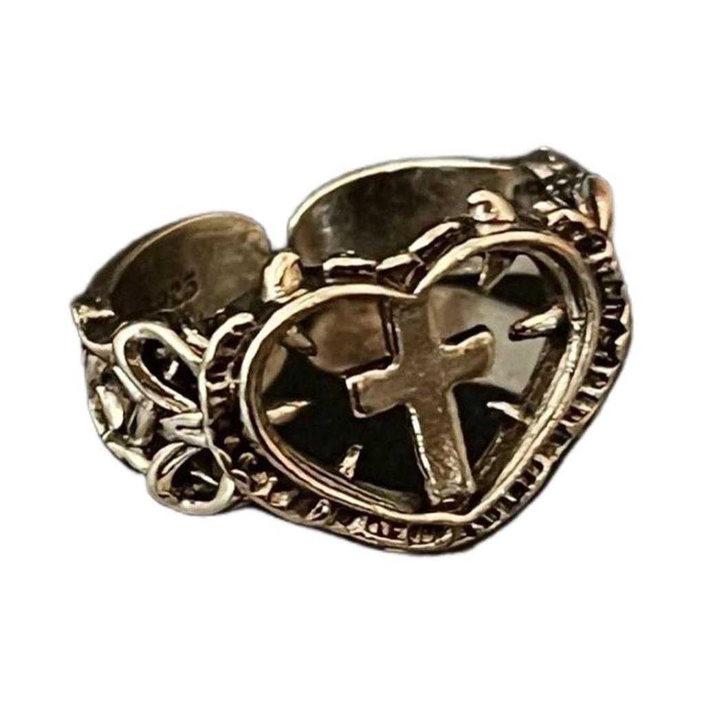 Уникальное кольцо с дизайном креста любви для женщин, регулируемое, минималистичное, украшение для пальца, элегантные кольца, украшение, подарок для нее