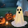 Светодиодная светящаяся фигурка привидения Хэллоуин В помещении Белая тканевая декорация привидения с пультом дистанционного управления для дома, кухни, каминной полки, столешницы, украшения для вечеринки