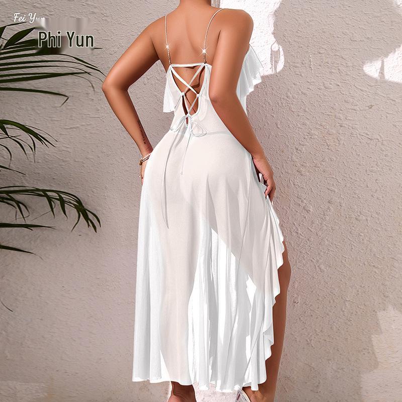 Женское элегантное длинное платье из сетки с открытой спиной - Сексуальная и соблазнительная вечерняя одежда