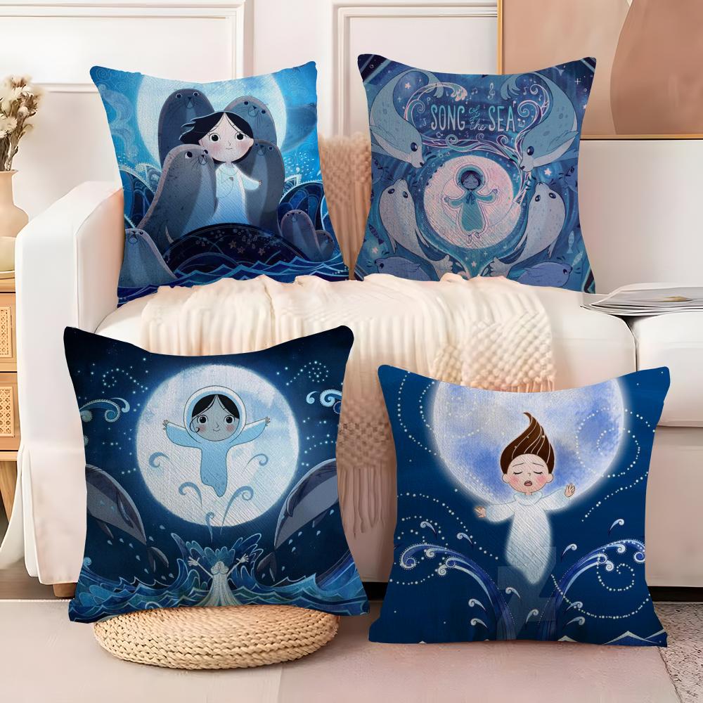 Ireland SSong of the Sea Cushion Cover Soft Plush Fabric DoubleSided Printed Sofa Cushion Cover for All Seasons Home DecorGift