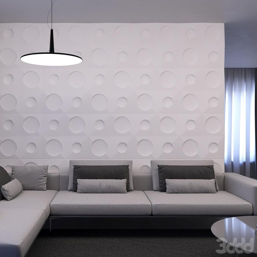3D Wall Panel Mold for Gypsum, Plaster or Concrete Tile for Decorative Wall Panels 'Balance'