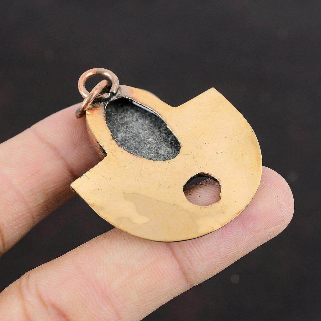 Подвеска из коралла ската, медная подвеска, подвеска из драгоценного камня, ювелирное изделие ручной работы, новейший дизайн, изящное медное ювелирное изделие, подарок на годовщину для мамы