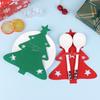 12 Pcs Christmas Tree Shaped Felt Cutlery Mats With Stars Decor Durable For Home Christmas Festive Party Table Decor Accessories