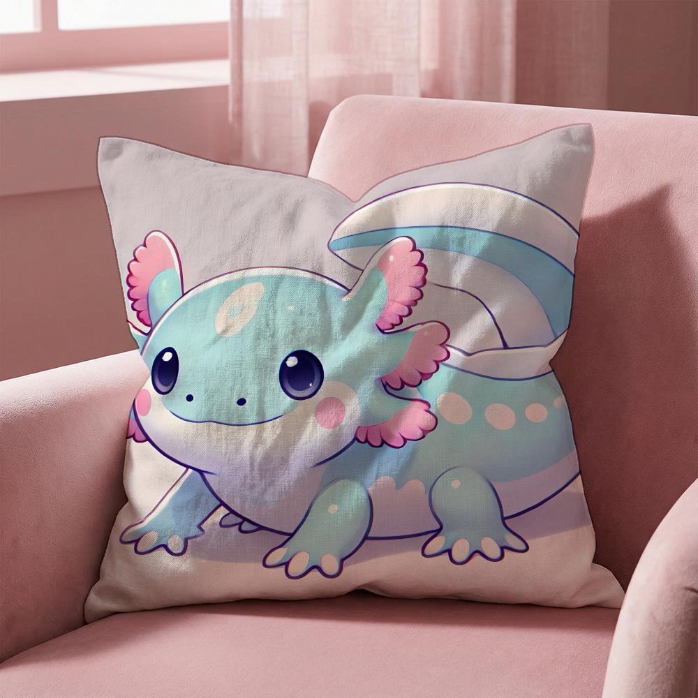 Ambystoma mexicanum Cushion Cover Multi-Scene Pillow Cover for Home & Car - Reversible, Soft & Durable for Daily Use