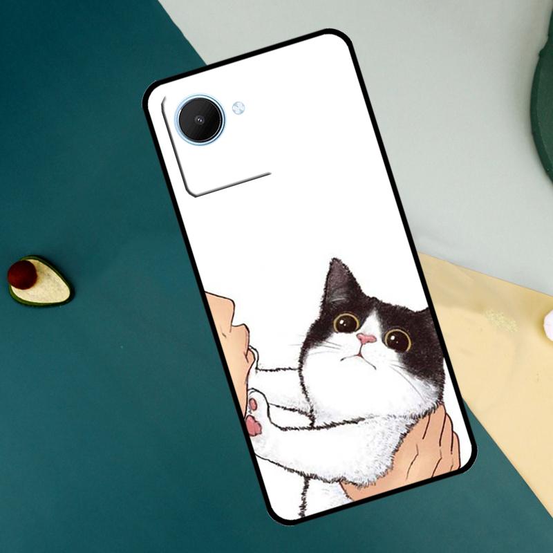 Милый мультяшный котенок с поцелуем Чехол для Realme GT7 Pro GT6 C67 C65 C63 C61 C55 C53 C51 C35 C71 C75 11 12 13 14 15 Pro Plus