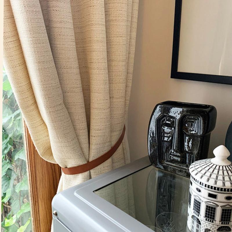 2 Pcs Leather Curtain Tiebacks Leather Curtain Buckle Creativity Curtain Holdbacks European Classic Retro Curtain Ties