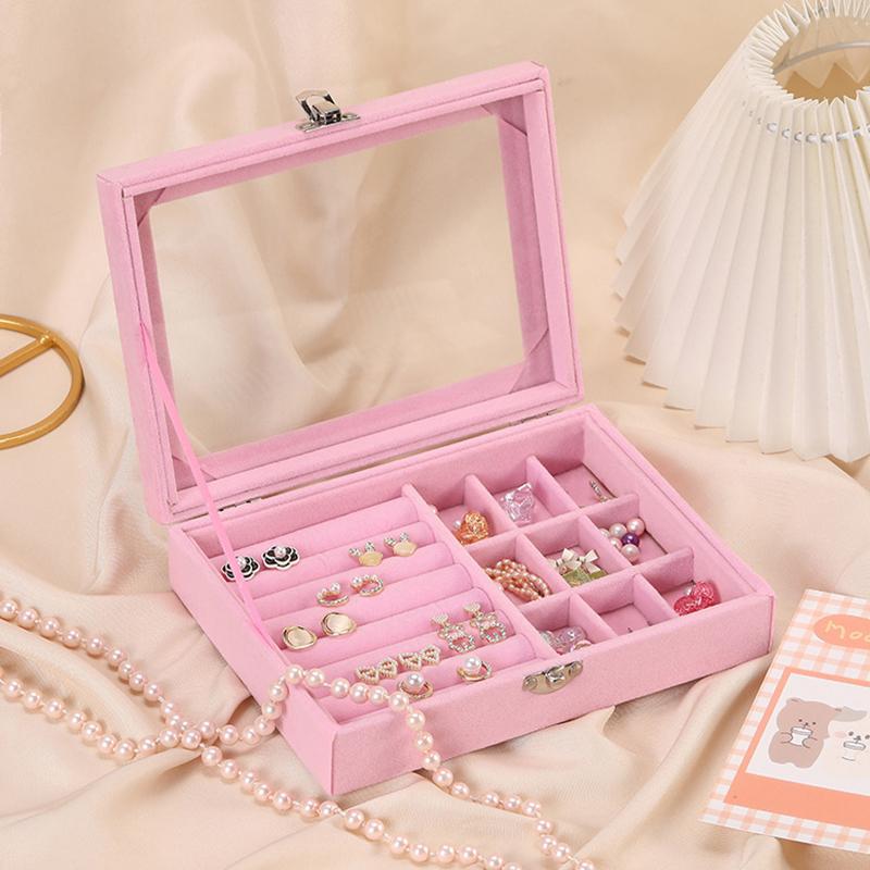 Бархатный чехол с крышкой, коробка для хранения колец, поднос, держатель, коробка для хранения сережек, колец, браслетов, органайзер