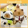 Cartoon Capybara Panda Backpack Student Cute Bag Multiple Compartments Storage
