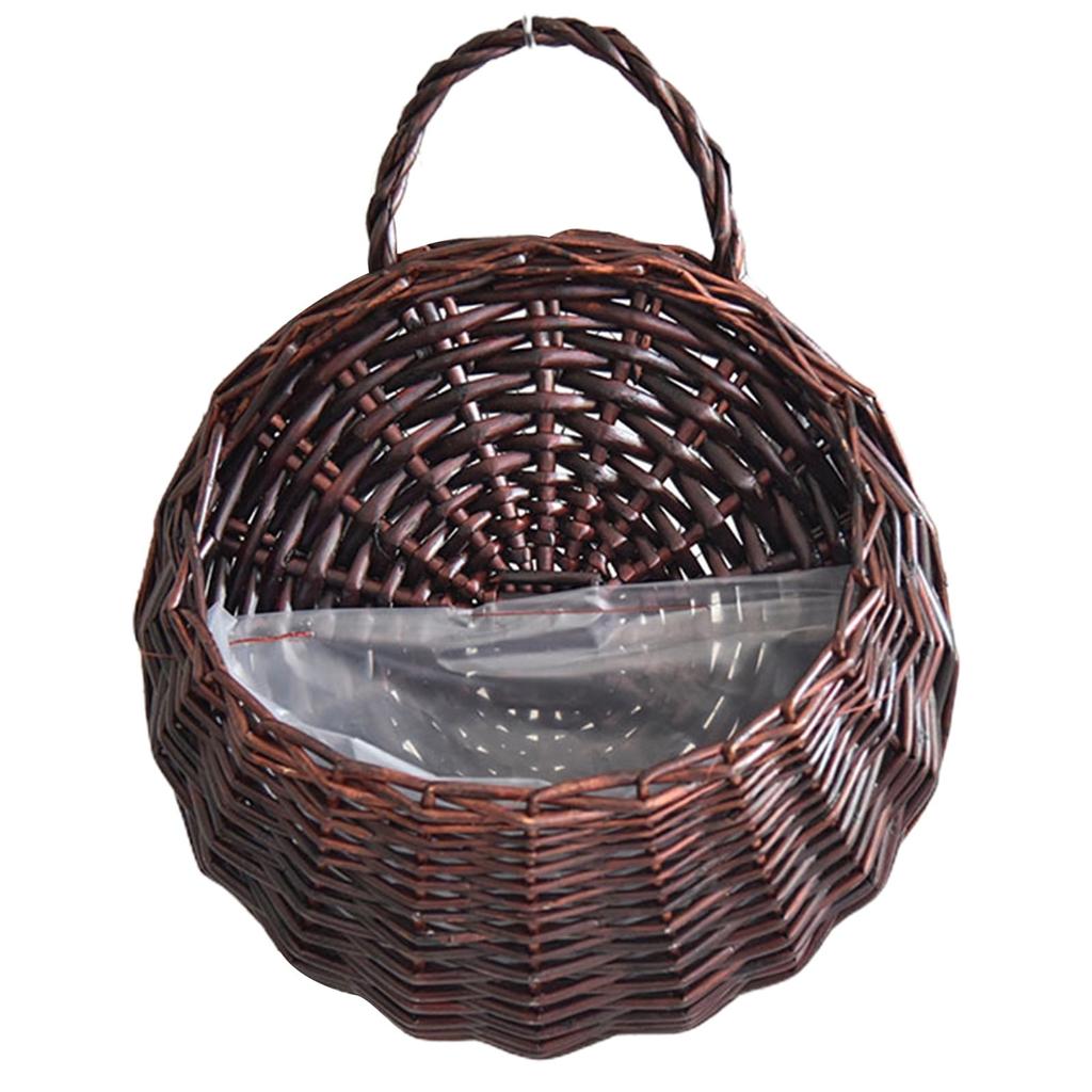 Handmade Woven Hanging Basket Storage Basket Flower Pot Hanging Wall Basket