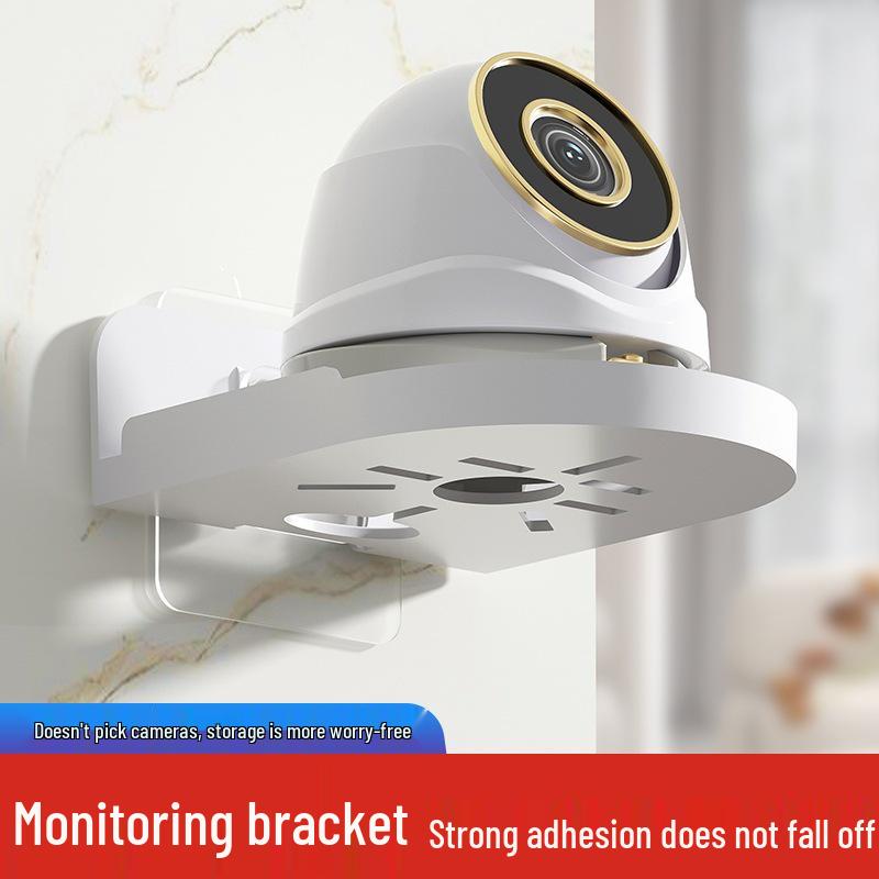 Transparent No-Drill Wall-Mounted Camera Bracket with Strong Adhesive Storage