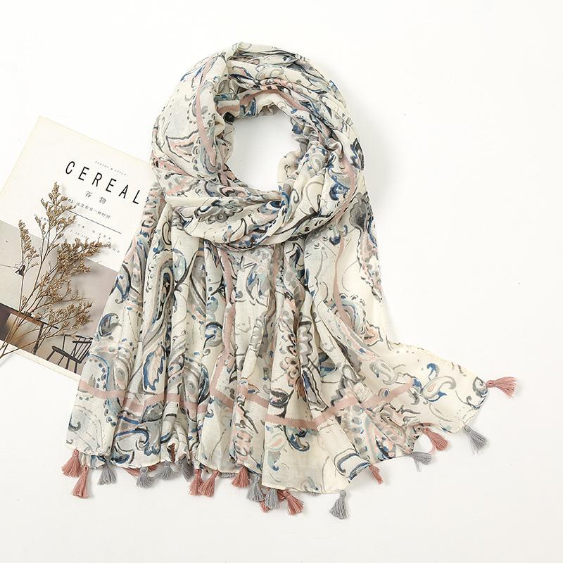 Fashion Luxury Brand Ombre Color Blocked Tassel Viscose Shawl Scarf Lady High Quality Wrap Pashmina Stole Bufandas Muslim Hijab